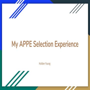 My APPE Selection Experience (Holden Young - Roseman University College of Pharmacy)