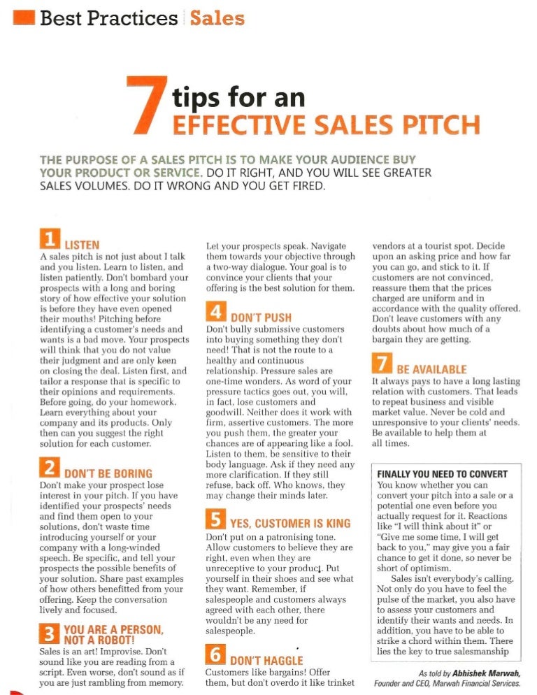 Best Practices Sales