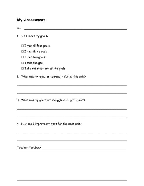 My assessment