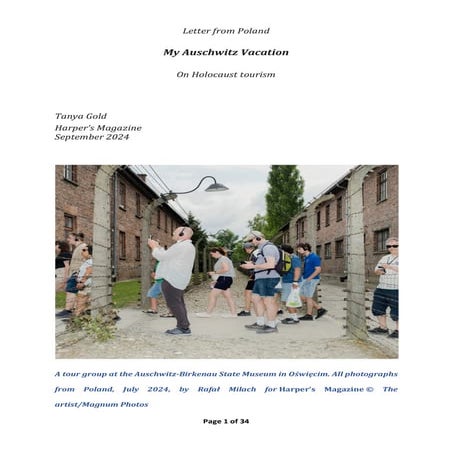 My Auschwitz Vacation: Holocaust tourism