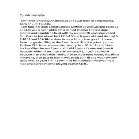 My autobiography in english.