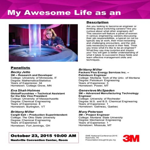 My Awesome Life as an Engineer - Flyer