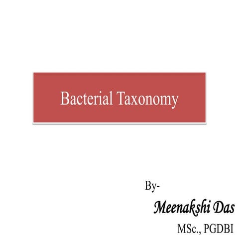 Bacterial Taxonomy
