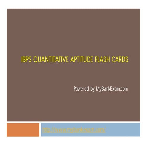 My bankexam quant flash cards