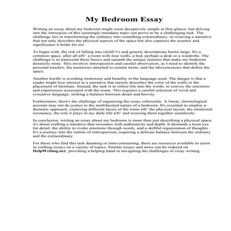 My Bedroom Essay Pdf