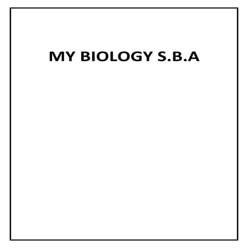 BIOLOGY SBA (LAB)