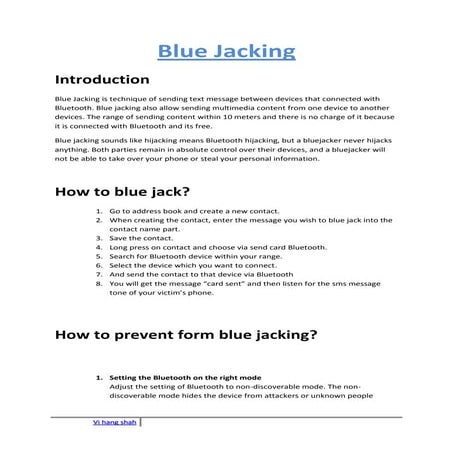 Blue Jacking