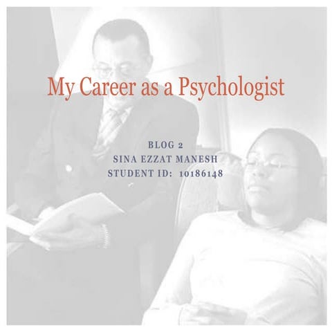 My Career As A Psychologist