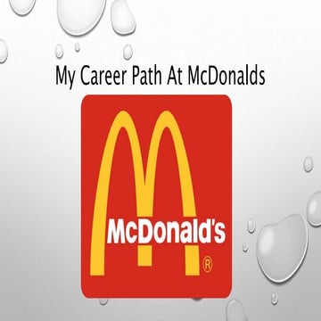 My career path at mc donalds | PPTX