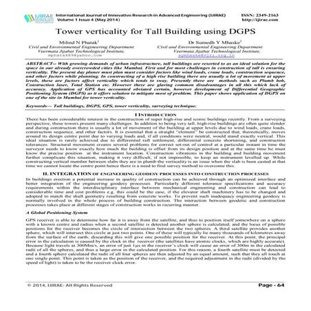 Tower verticality for Tall Building using DGPS