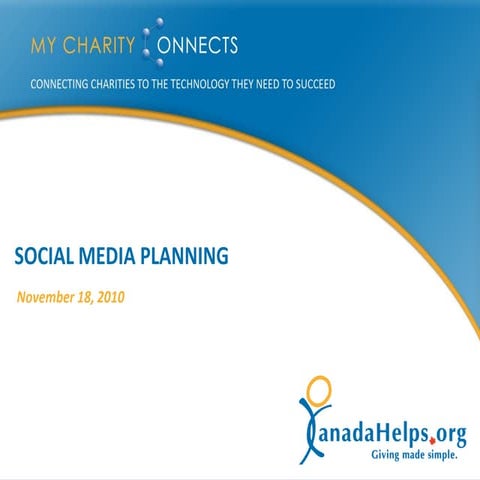 MyCharityConnects Peel - Social Media Planning [2010-11-18]