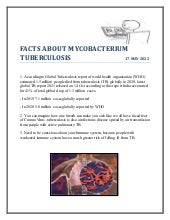 Facts about MYCOBACTERIUM TUBERCULOSIS-- BLOG 