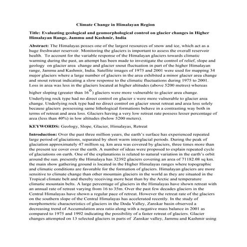 Climate Change in Himalayan Region | PDF