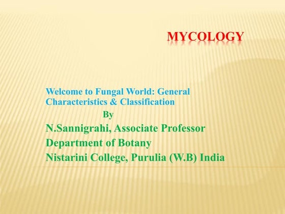 General Characteristics & Classification of Fungi | PPT | Gardening ...
