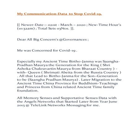 My communication data to stop covid-19.