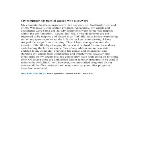 My computer Hi-jacked