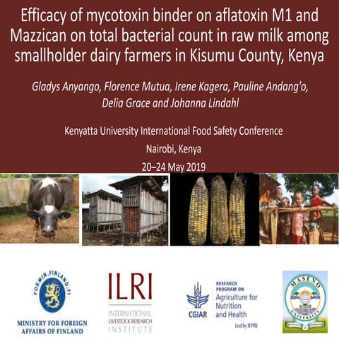 Efficacy of mycotoxin binder on aflatoxin M1 and Mazzican on total bacterial ...
