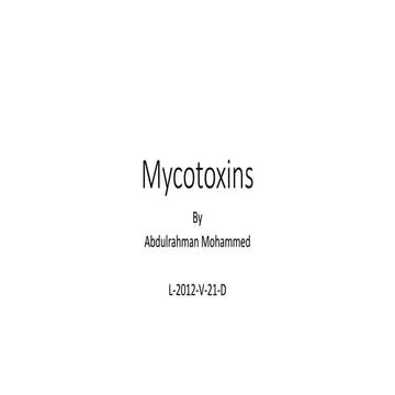 Mycotoxins