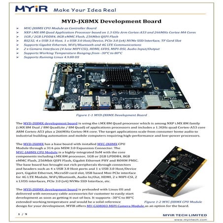 Development Board for NXP i.MX 8M Quad Application Processors