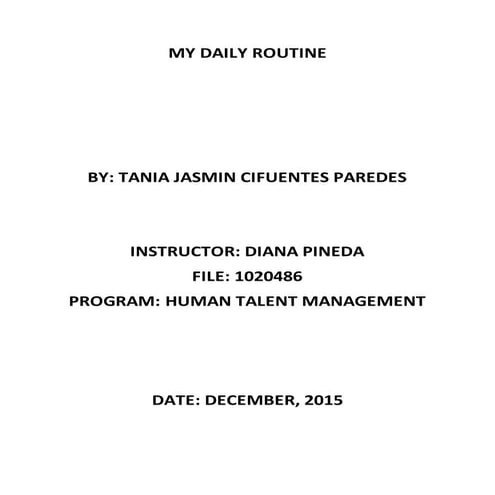 EVIDENCE 2: MY DALLY ROUTINE | DOCX