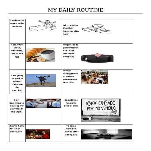 EVIDENCE N° 2 My daily routine | DOCX