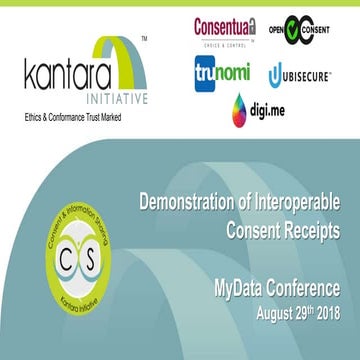 Kantara Initiative Consent Receipt Interoperability Demo v4