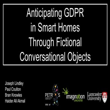 Anticipating GDPR in Smart Homes Through Fictional Conversational Objects