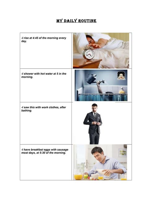 my dialy routine Rocio REyes from a work | PPT