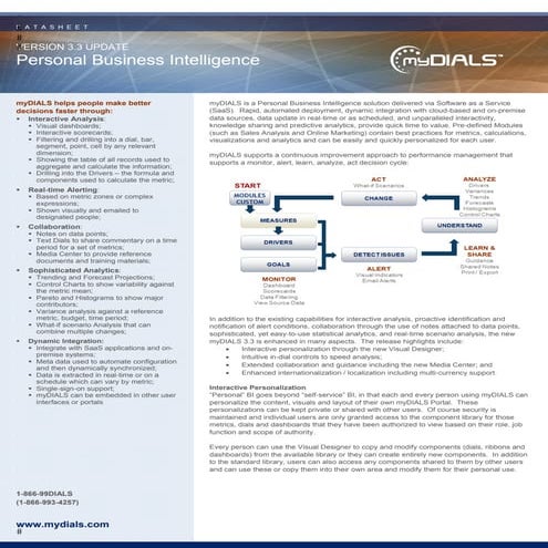 myDIALS 3.3 data sheet