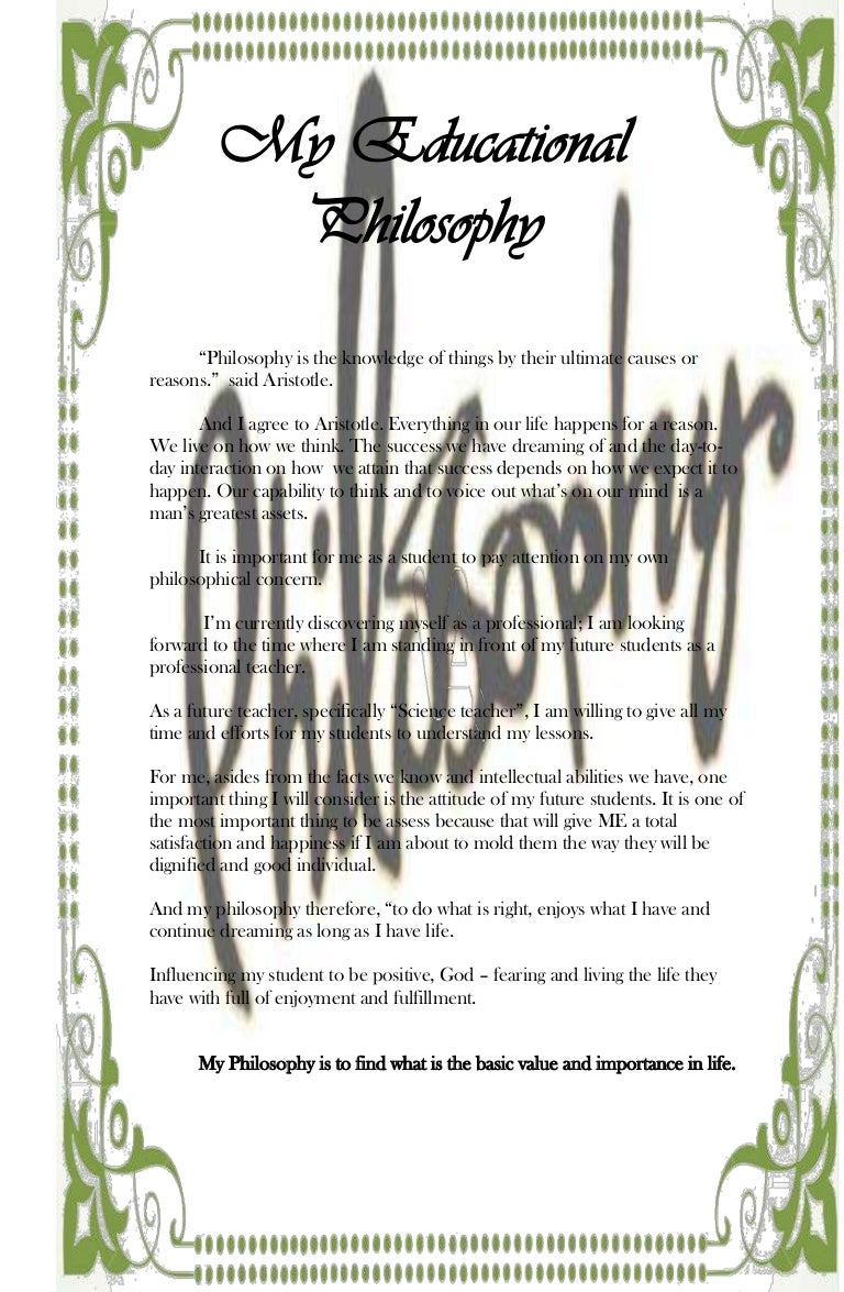 My educational philosophy