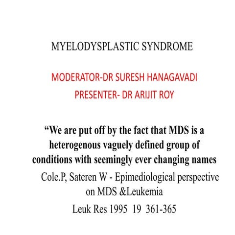 Myelodysplastic Syndromes  ppt
