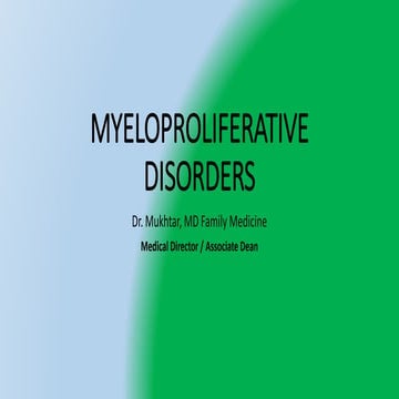 Myeloproliferative disorders