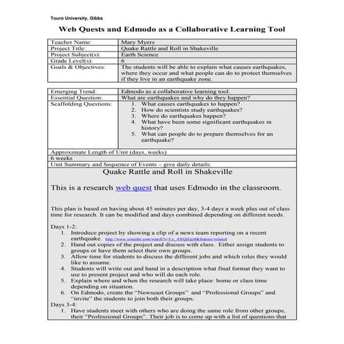 My emergingtrendlessonplan