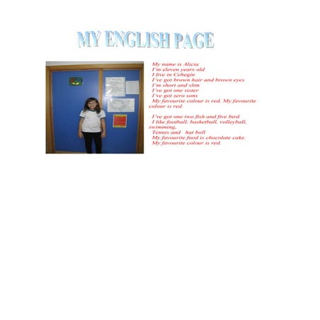 My english page alicia