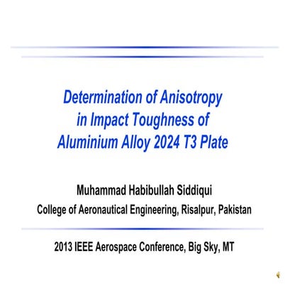 Research Paper - Determination of Anisotropy in Impact Toughness of Aluminium...