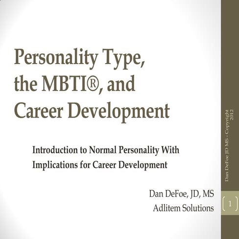 Myers briggs mbti normal personality and career development
