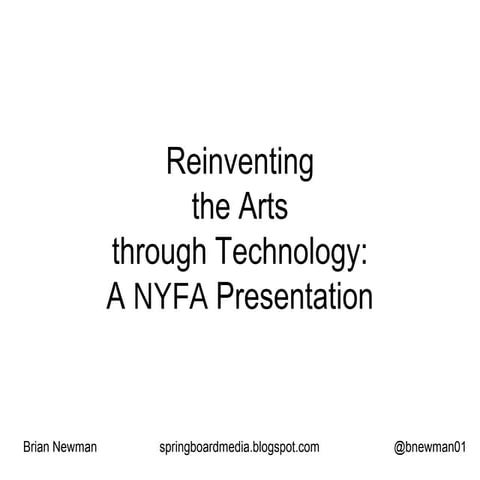 Reinventing the Arts - NYFA Panel