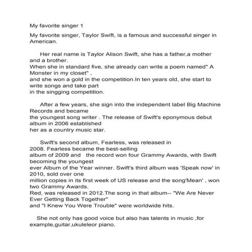 My favorite singer 1