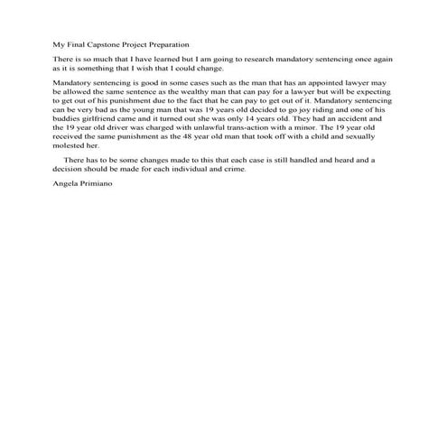 My final capstone project preparation week 1 discussion 1