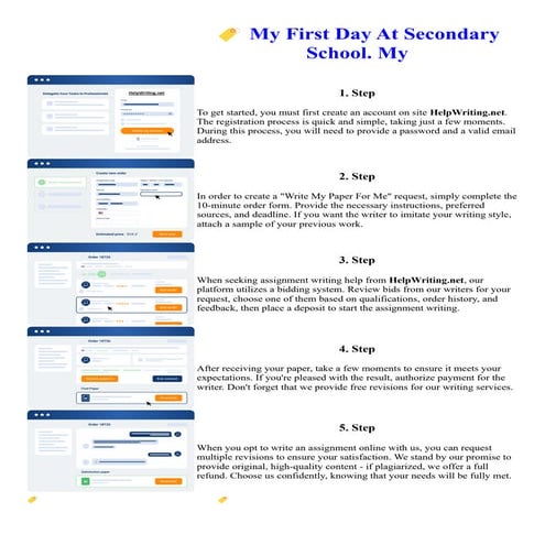 My First Day At Secondary School. My. Online assignment writing service.