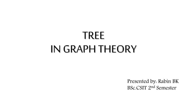 Tree in Graph Theory in Discrete structure | PPTX