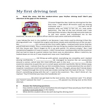 My first driving test s ts | DOCX