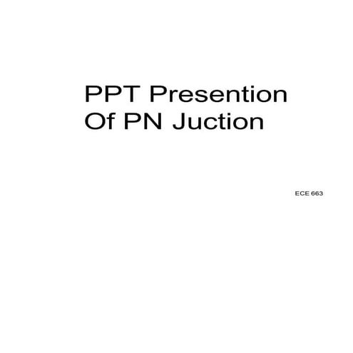 Pn Junction Diode Ppt Presentation Pdf