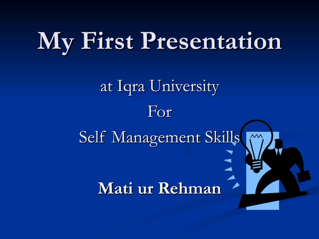 Self Management Skills