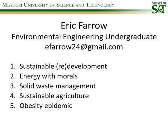Eric Farrow presentations