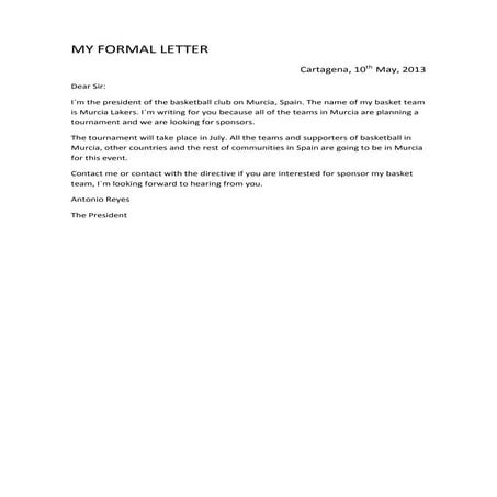 A formal letter | DOCX