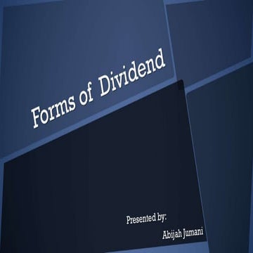 Forms of Dividend