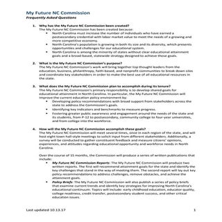 My Future NC Commission FAQs