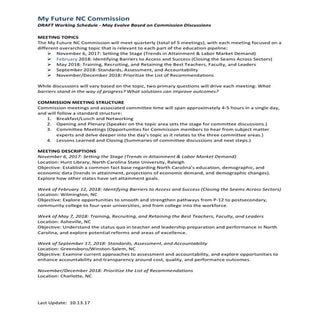 My Future NC Working Schedule