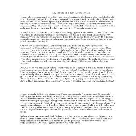 My future or their future for me